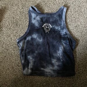 Positive vibes blue tank top